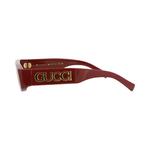 Gucci Солнцезащитные очки с квадратной оправой из переработанного ацетата 'Burgundy/Brown' 2