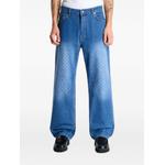 Amba monogram-pattern straight-leg jeans 1