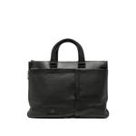 logo-plaque pebbled-leather backpack 1