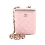 Маленькая сумка на плечо Vertical Classic Vanity Case with Chain Quilted Caviar 1