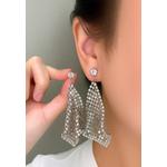 Белые золотые сетчатые серьги-капли 2