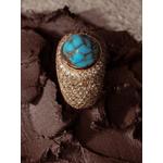 Halo turquoise and diamond ring 3