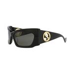 Очки Gucci Shield-Frame Recycled Acetate 'Черный/Серый' 2