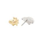 Snoopy Асимметричные серьги-гвоздики Серебро Мульти KN115 2