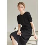 Черное короткое французское платье с коротким рукавом CA24030714BK 3