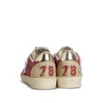Кроссовки Ball Star из красной замши с декором в виде звезд и платиновой кожи 2