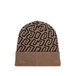 monogram-pattern ribbed-trim beanie hat 2