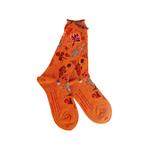 leaf-pattern ruffled-trim socks 1