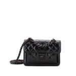 Мини-сумка на плечо So Black Double You CC Flap Bag Quilted Shiny Crumpled Calfskin 1