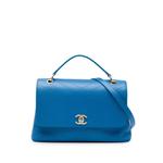 2019 Medium Grained Calfskin Chevron Chic Top Handle Flap satchel 1