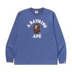Футболки с длинным рукавом BAPE College Long-Sleeve Tee 'Navy' 1