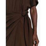 draped mock-neck midi dress 5