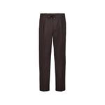 garment-dyed twisted cotton gabardine trousers with drawstring and double pleats 1