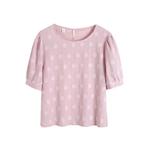 Блузка Jacquard Clover с коротким рукавом и круглым вырезом 5