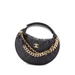 Стеганая сумка-хобо Double Chain Bow Pouch Caviar Mini 1