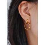 Изысканные круглые золотые серьги-капли 2