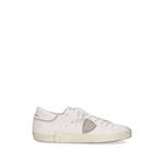 panelled leather sneakers 1