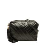 1991-1994 CC Chevron Lambskin Tassel crossbody bag 1