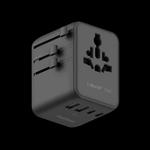 Momax 1-WORLD² 70W адаптер с двумя розетками AC и пятью USB GaN для глобального использования - Черный 1