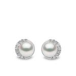Серьги Trend из белого золота с жемчугом и бриллиантами 1