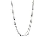 Колье Serena Cube Pendant Multi-Layer Chain Necklace в серебристом цвете 1