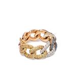Кольцо Rainbow Pave Essential Link из желтого золота 1