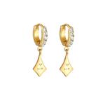 Серьги-кольца Rhomb Trend Crystals Gold Plated 4