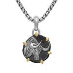 Подвеска Taurus из желтого золота и серебра (33 мм) 1