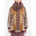 Шарф с бахромой и цветочным узором 2