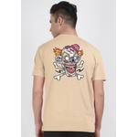 Оversized Clown Graphic Beige Cotton Short Sleeve Essential Tee 1
