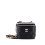 Мини-клатч Tiny CC Link Vanity Case with Chain Quilted Caviar 1