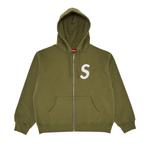 Худи Supreme S Logo Zip Up Hooded Sweatshirt 'Light Olive' 1