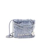 Сумка-хобо 22 Chain Quilted Studded Denim размера мини 1