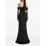 off-shoulder mesh-sleeve maxi dress 4