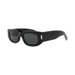 Очки Saint Laurent Round-Frame Recycled Acetate Sunglasses «Black» 2