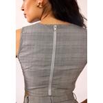 VIRGIO Viscose V-образный серый корсетный топ-кроп 3
