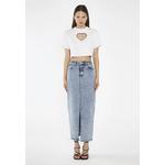 Джинсовая юбка-миди Blue Acid Wash Center Split Denim Midi Skirt 1