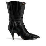 logo-plaque self-tie leather boots 1