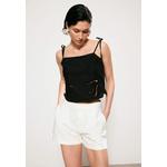 Trendyol Studio Collection Белые плиссированные мини-шорты с разрезом из денима Twoss26Sr62 4