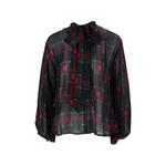 tartan-print pussy-bow blouse 1