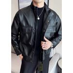 Мужская куртка из искусственной кожи с воротником-стойкой MJ6803 3