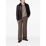 shearling-collar leather bomber jacket 2