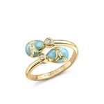 Золотое кольцо Heritage с бриллиантами и эмалью 2