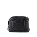 Мини-сумка через плечо CC Dome Zip Clutch with Chain Quilted Caviar 2