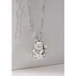 Серебряное колье «Кот удачи» 4