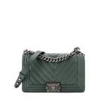 Сумка на плечо Boy Flap Bag Chevron Calfskin Old среднего размера 1