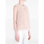 feather-trim sleeveless jacket 3