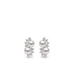 Серьги-гвоздики Sleek из белого золота с жемчугом и бриллиантами 1