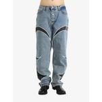 leather panelled jeans 1