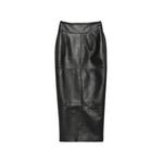 panelled leather midi skirt 1